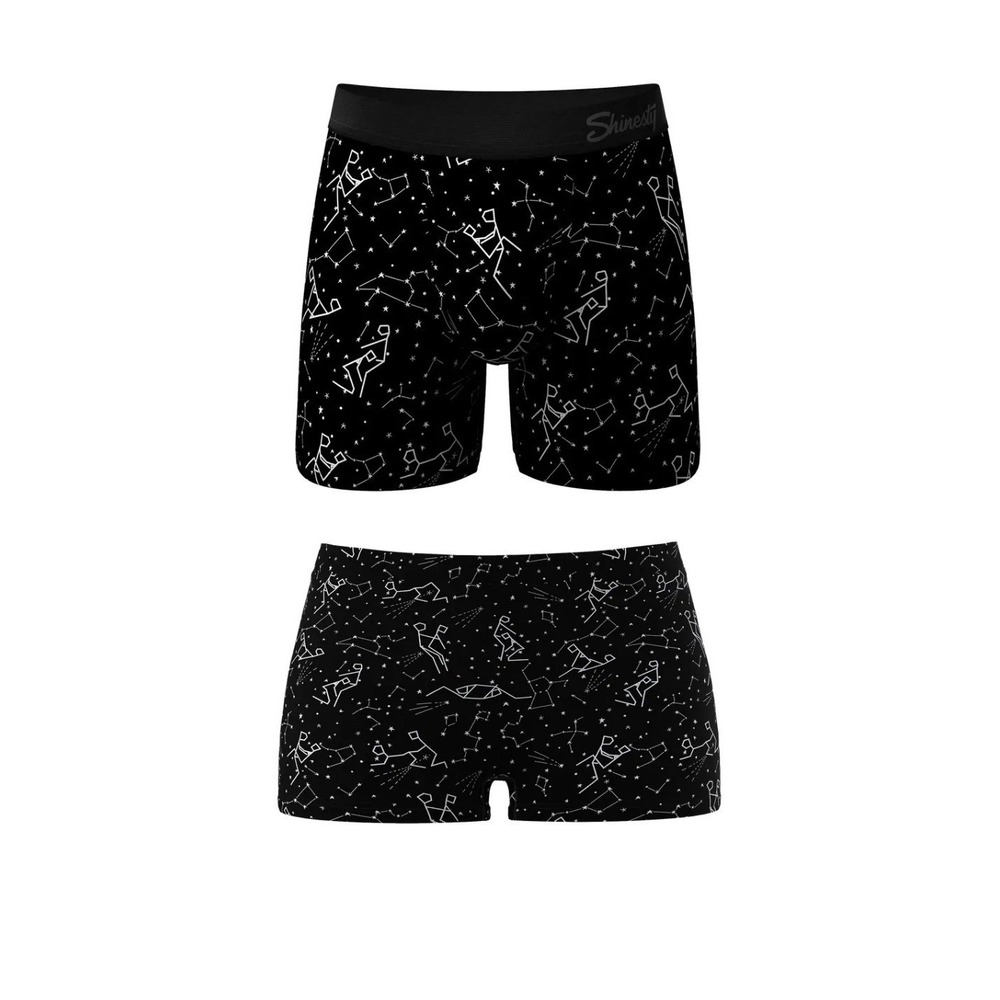 Shinesty Mens Ball Hammock Boxer Briefs Medium Black Constellation Star Chart